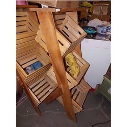 SOLID WOOD ORGANIZER - DISPLAY CABINET  - 3 BINS