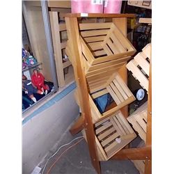 SOLID WOOD ORGANIZER - DISPLAY CABINET - 3 BINS