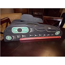 HAND CRAFTED FIRST NATIONS WOOD CARVING - BY LAURENCE ANDREW  - RAVEN