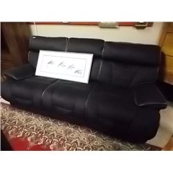 LIKE NEW BLACK RECLINING SOFA NO CORD