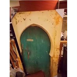 FRAMED OIL ON CANVASS PICTURE - DOOR SCENE - 39 X 59" H