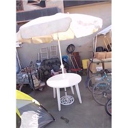 PATIO TABLE WITH UMBRELLA