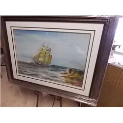 FRAMED PICTURE - TALL SHIP