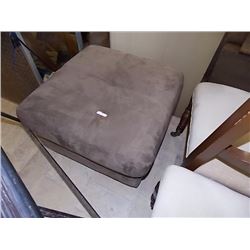 BROWN MICROFIBRE OTTOMAN