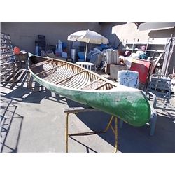 ****S.T.O.A**** CANOE - APPROX 15' LONG WOOD WITH FIBRE GLASS