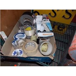 BOX OF TAPE & LIGHT BULBS