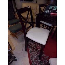 MAHOGANY BAR HEIGHT CHAIRS - 4 X BID