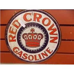 AUTOMOBILIA MOMORABILIA - METAL SIGN - RED CROWN GASOLINE