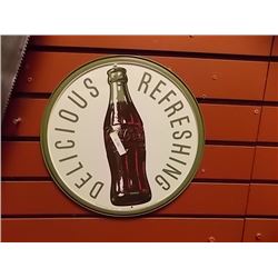 MEMORABILIA  - ROUND METAL SIGN - COCA-COLA