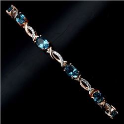 Natural  London Blue Topaz Bracelet