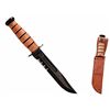Image 1 : Kabar 1218 USMC Fight 7" 1095 CroVan Serrated Leather Handle & Sheath