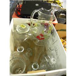 BOX OF MISC GLASSWARE