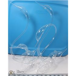 4-HAND BLOWN SWAN FIGURINES-INCLUDING MOTHER