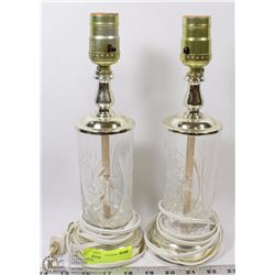 ESTATE CRYSTAL LAMP PAIR