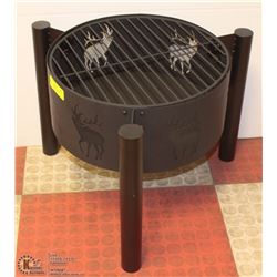 NEW PATIO EXPRESS IRON FIRE PIT MOOSE THEME SIDES