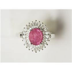 #4-STERLING SILVER ENHANCED RUBY CUBIC ZIRCONIA