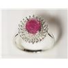Image 2 : #4-STERLING SILVER ENHANCED RUBY CUBIC ZIRCONIA