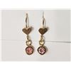 Image 1 : #7-10KT YELLOW GOLD PINK CUBIC ZIRCONIA EARRINGS