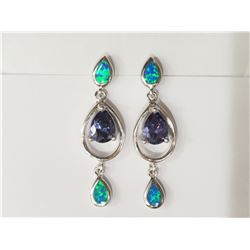 #12-STERLING SILVER CREATED OPALITE TANZANITE