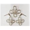 Image 1 : #13-STERLING SILVER CRYSTAL FLOWER SHAPED SET
