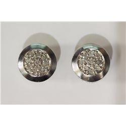 #15-STERLING SILVER DIAMOND(0.15CT)EARRINGS