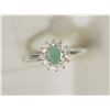 Image 1 : #16-STERLING SILVER EMERALD CUBIC ZIRCONIA RING