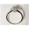 Image 2 : #16-STERLING SILVER EMERALD CUBIC ZIRCONIA RING