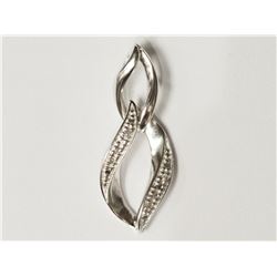 #17-STERLING SILVER 4 DIAMOND PENDANT