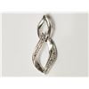 Image 1 : #17-STERLING SILVER 4 DIAMOND PENDANT