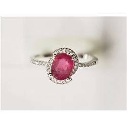 #18-STERLING SILVER ENHANCED RUBY CUBIC