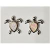 Image 1 : #21-STERLING SILVER OPALITE TURTLE SHAPE EARRINGS