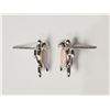 Image 2 : #21-STERLING SILVER OPALITE TURTLE SHAPE EARRINGS