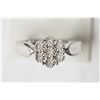 Image 1 : #22-STERLING SILVER 7 DIAMOND FLOWER SHAPED RING