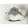 Image 2 : #22-STERLING SILVER 7 DIAMOND FLOWER SHAPED RING