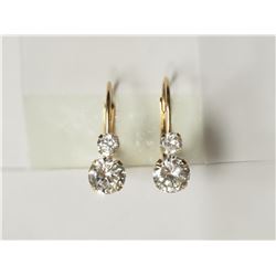 #26-10KT YELLOW GOLD CUBIC ZIRCONIA EARRINGS