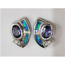 #27-STERLING SILVER CREATED OPALITE TANZANITE