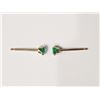 Image 2 : #29-10KT YELLOW GOLD GREEN CRYSTAL EARRINGS