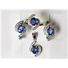 Image 1 : #31-STERLING SILVER SAPPHIRE(3.20CT)SET WITH