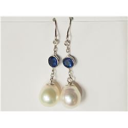 #33-14KT WHITE GOLD ENHANCED SAPPHIRE