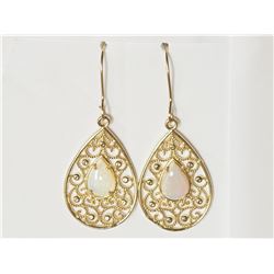 #35-14KT YELLOW GOLD OPAL(1.80CT)EARRINGS