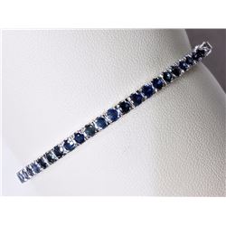 #37-STERLING SILVER SAPPHIRE(5.46CT)BANGLE