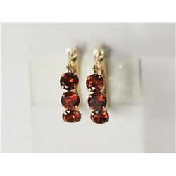 #41-14KT YELLOW GOLD GARNET(1.50CT)EARRINGS