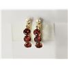 Image 1 : #41-14KT YELLOW GOLD GARNET(1.50CT)EARRINGS