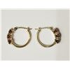 Image 2 : #41-14KT YELLOW GOLD GARNET(1.50CT)EARRINGS
