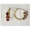 Image 3 : #41-14KT YELLOW GOLD GARNET(1.50CT)EARRINGS