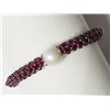 Image 1 : #42-NATURAL GARNET FRESHWATER PEARL BRACELET