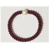 Image 2 : #42-NATURAL GARNET FRESHWATER PEARL BRACELET