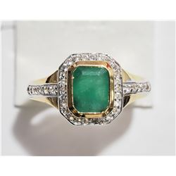 #46-STERLING SILVER GOLD PLATED EMERALD(1.80CT)