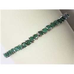 #49-STERLING SILVER EMERALD(4.60CT)TENNIS