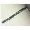 Image 1 : #49-STERLING SILVER EMERALD(4.60CT)TENNIS